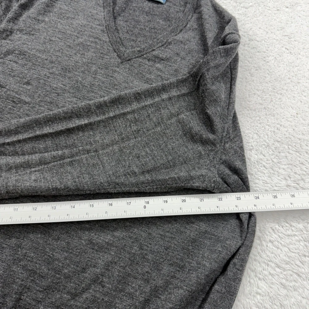 Polo Ralph Lauren Mens V Neck Sweater Dark‎ Gray Merino Wool Slim Fit XL